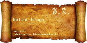 Weiler Kinga névjegykártya